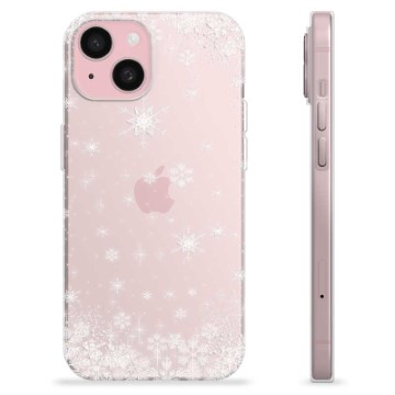 Coque iPhone 15 en TPU - Flocons de Neige