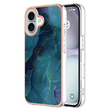 Coque iPhone 16 en TPU Marble Pattern Galvanisé IMD