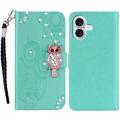 Etui iPhone 16 Hibou Strass