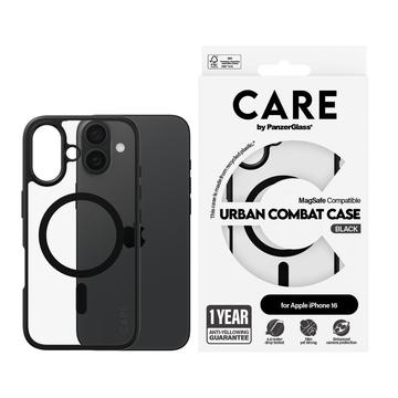 Coque iPhone 16 PanzerGlass Care Urban Combat - Compatible MagSafe - Noire