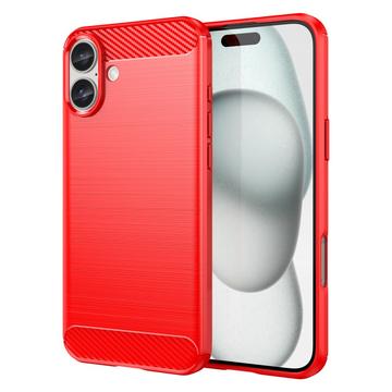 Coque iPhone 16 Plus en TPU Brossé - Fibre de Carbone