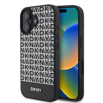 Coque iPhone 16 Plus DKNY Repeat Pattern Bottom Stripe - Compatible MagSafe - Noire