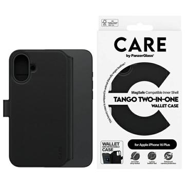 Étui portefeuille 2 en 1 iPhone 16 Plus PanzerGlass Care Tango - Compatible MagSafe - Noir