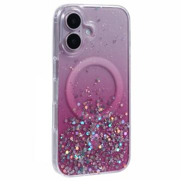 Coque MagSafe iPhone 16 Plus Sparkle Glow - Rose