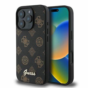 Coque iPhone 16 Pro Guess Peony Script - Compatible MagSafe - Noire