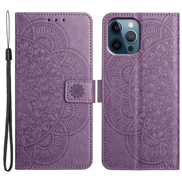 Étui Portefeuille iPhone 16 Pro Max Mandala Série - Violet