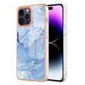 Coque iPhone 16 Pro Max en TPU Marble Pattern Galvanisé IMD