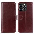 Etui portefeuille iPhone 16 Pro Max avec fermeture magnétique - Marron