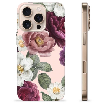 Coque iPhone 16 Pro en TPU - Fleurs Romantiques