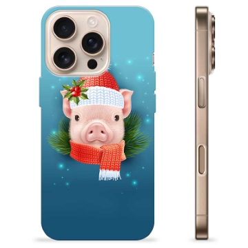 Coque iPhone 16 Pro en TPU - Cochonnet d\'Hiver