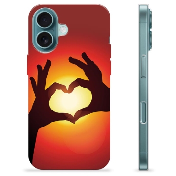 Coque iPhone 16 en TPU - Silhouette de Coeur