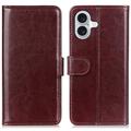 Etui portefeuille iPhone 16 avec fermeture magnétique - Marron