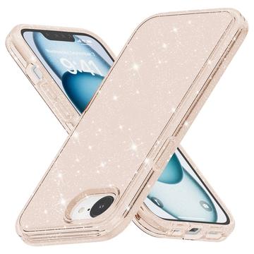 Coque Hybride iPhone SE (2025) - Série Stylish Glitter - Compatible avec MagSafe - Doré