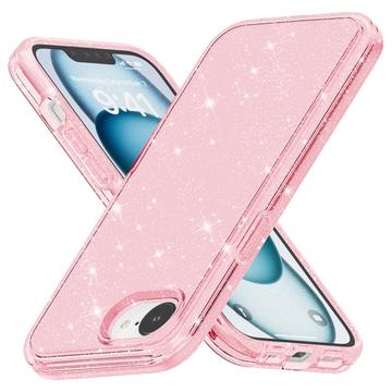 Coque Hybride iPhone SE (2025) - Série Stylish Glitter - Compatible avec MagSafe - Rose