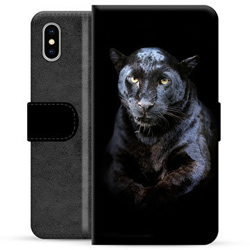 Étui Portefeuille Premium iPhone X / iPhone XS - Panthère Noire