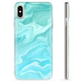 Coque iPhone XS Max en TPU - Marbre Bleu