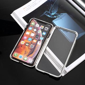 Coque Magnétique iPhone XS/X avec Verre Trempé - Argenté