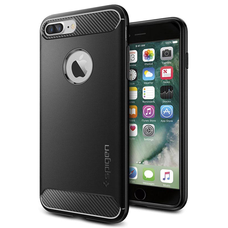 Coque-en-TPU-Spigen-Rugged-Armor-pour-iPhone-7-Plus---Noire