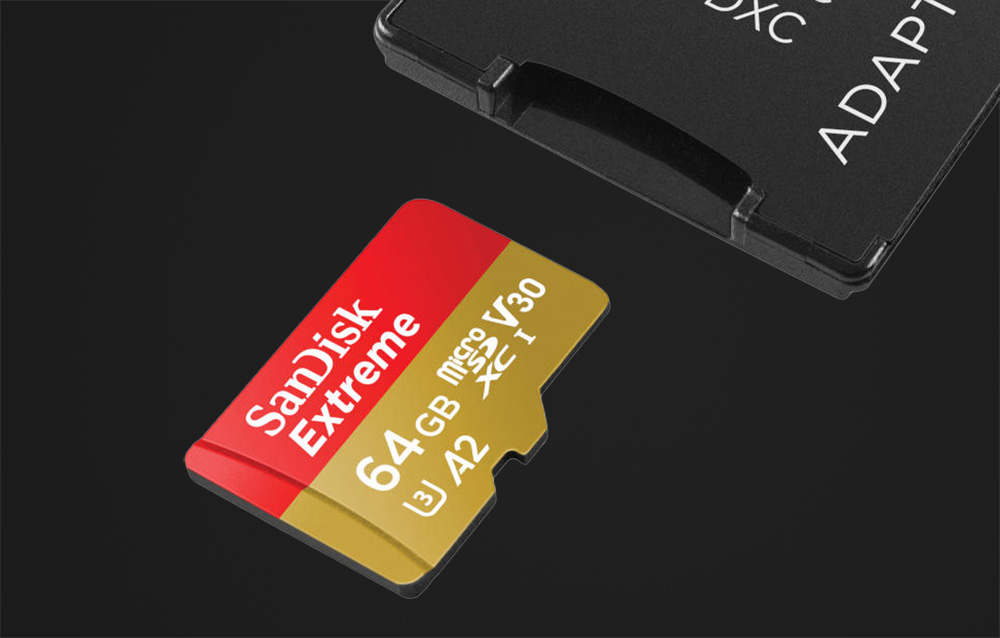 Carte mémoire SanDisk Extreme microSDXC UHS-I U3 SDSQXAH-064G-GN6AA - 64 Go