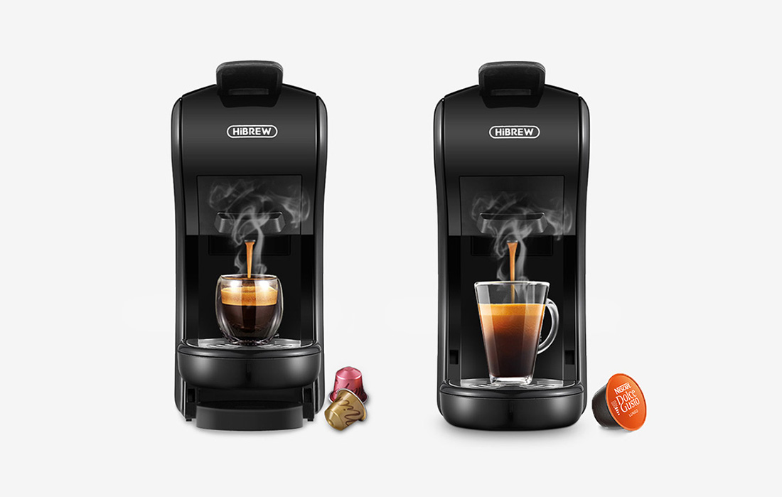 HiBREW H1A 1450W cafetière à capsules 3-en-1